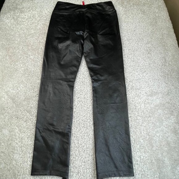 Spanx Black Faux Leather Like Front Slit Pants - Picture 3 of 10
